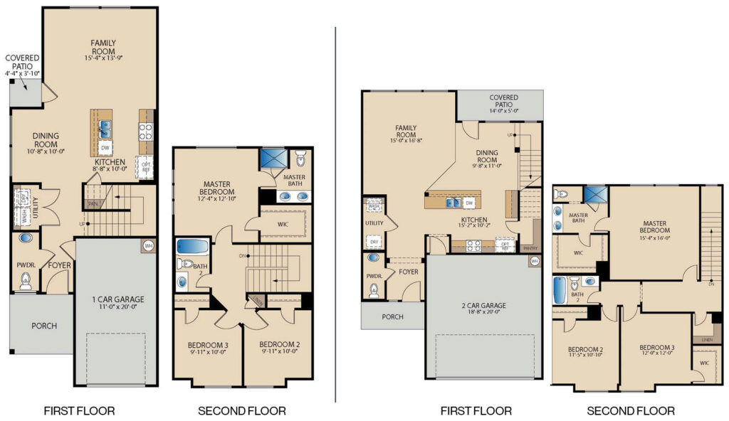 Lassen III Townhome Floor Plan | 3 Bedroom Two‑Story Layout with Covered Patio | Pacesetter Homes DFW