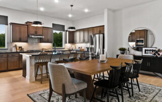 Westbury dining area and kitchen with large island