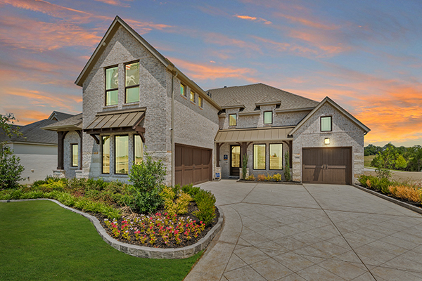 Driscoll model home exterior at Park Hills community in Rockwall TX