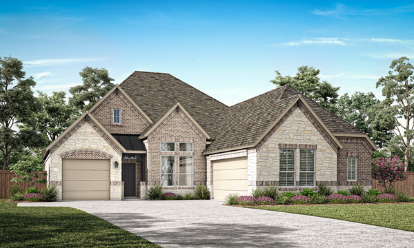 Camden Elevation C. One‑story Camden floor plan by Pacesetter Homes showing open living and dining areas, kitchen with large pantry and optional deluxe kitchen layout, private study, primary bedroom with walk‑in closet, secondary bedrooms, covered patio, and multiple optional design configurations.
