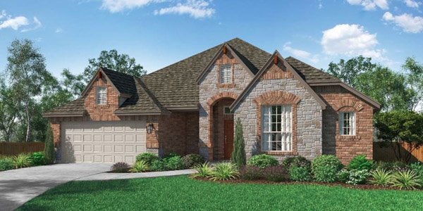 Fairview I Elevation C. Fairview I floor plan by Pacesetter Homes showing a one-story layout with three bedrooms, two bathrooms, open family room, kitchen with breakfast area, formal dining room, private study, covered front porch, covered patio, and a two-car garage, plus optional features including deluxe kitchen layouts, extended covered patio, optional fireplace, primary suite sitting area, optional primary bath shower seat, and flexible dining/game room configurations.