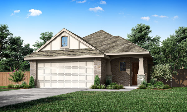 Corrigan A Standard. One‑story Corrigan floor plan by Pacesetter Homes showing three bedrooms, two bathrooms, open family room, kitchen and dining area, covered patio, primary suite with walk‑in closet, and optional deluxe kitchen, extended covered patio, fireplace, and upgraded primary bath layouts.